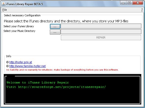 iTunes Library Repair BETA 5