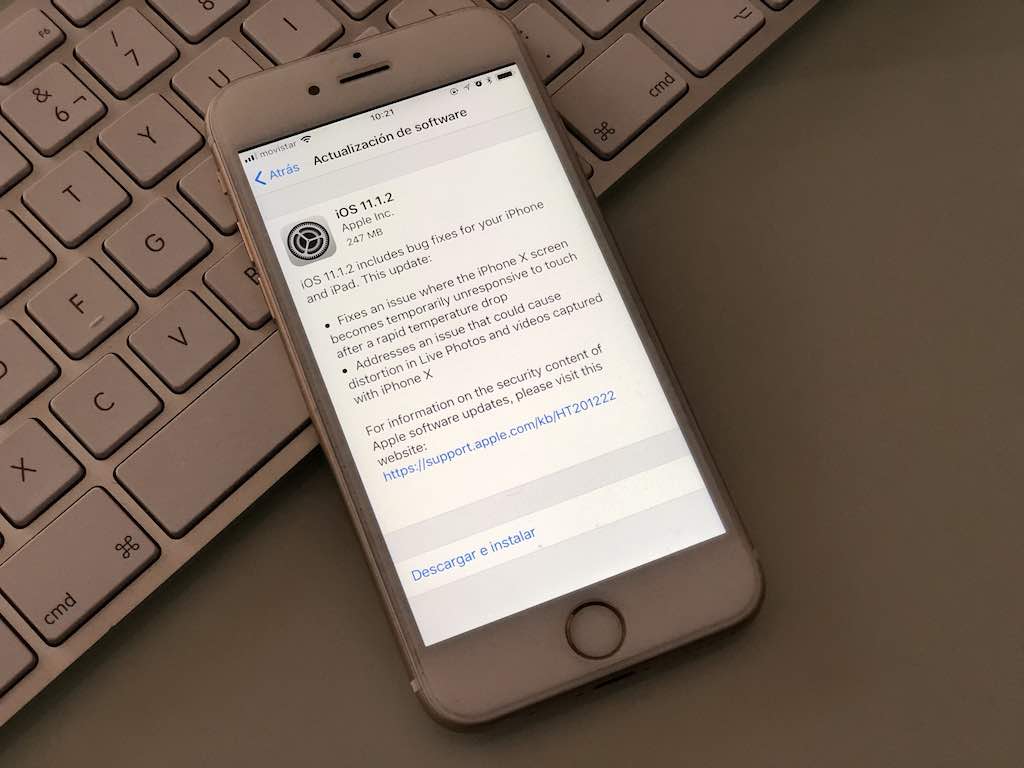 Actualización iPhone X iOS 11.1.2