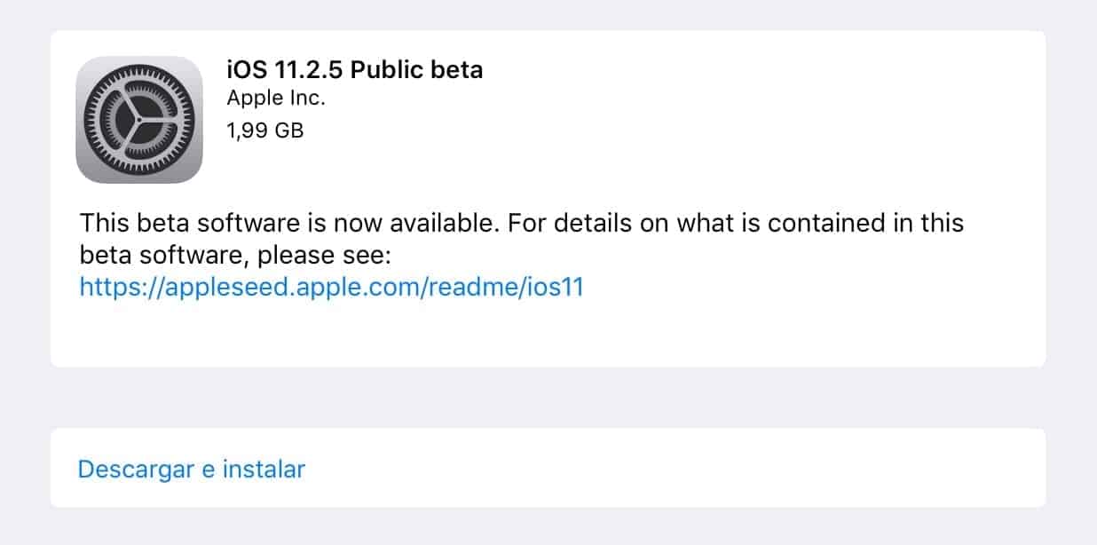 iOS 11.2.5 y tvOS 11.2.5 Beta 1