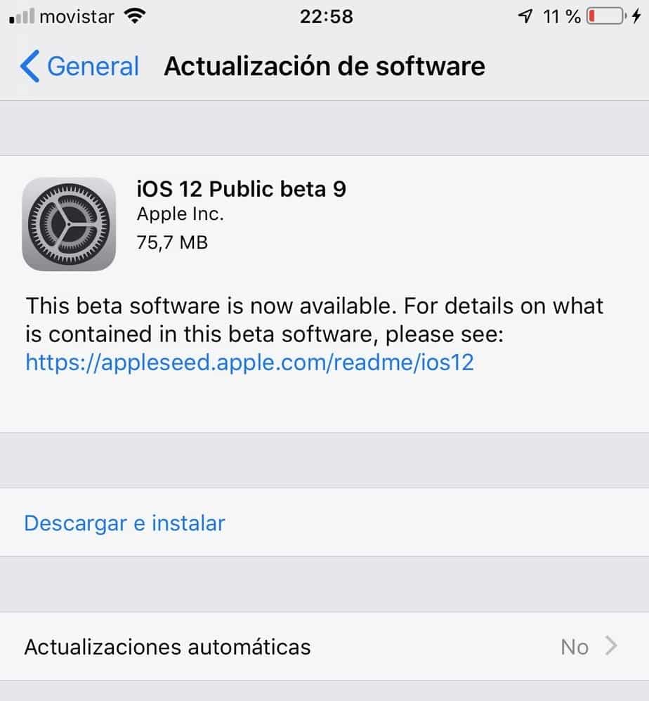 iOS 12 Beta 9 Pública