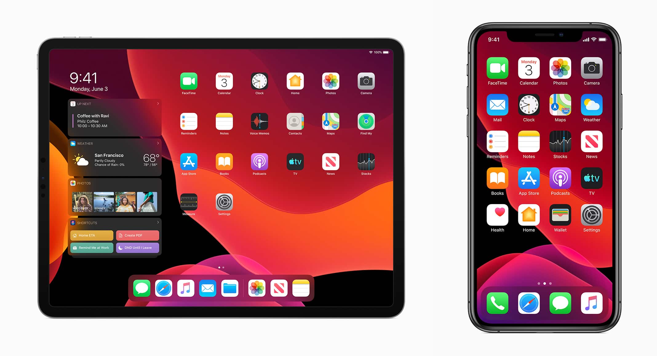 iPhone y iPad con iOS13 modo noche