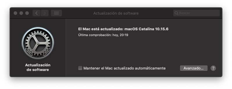 Actualización a macOS Catalina 10.15.6 - 12/08/2020