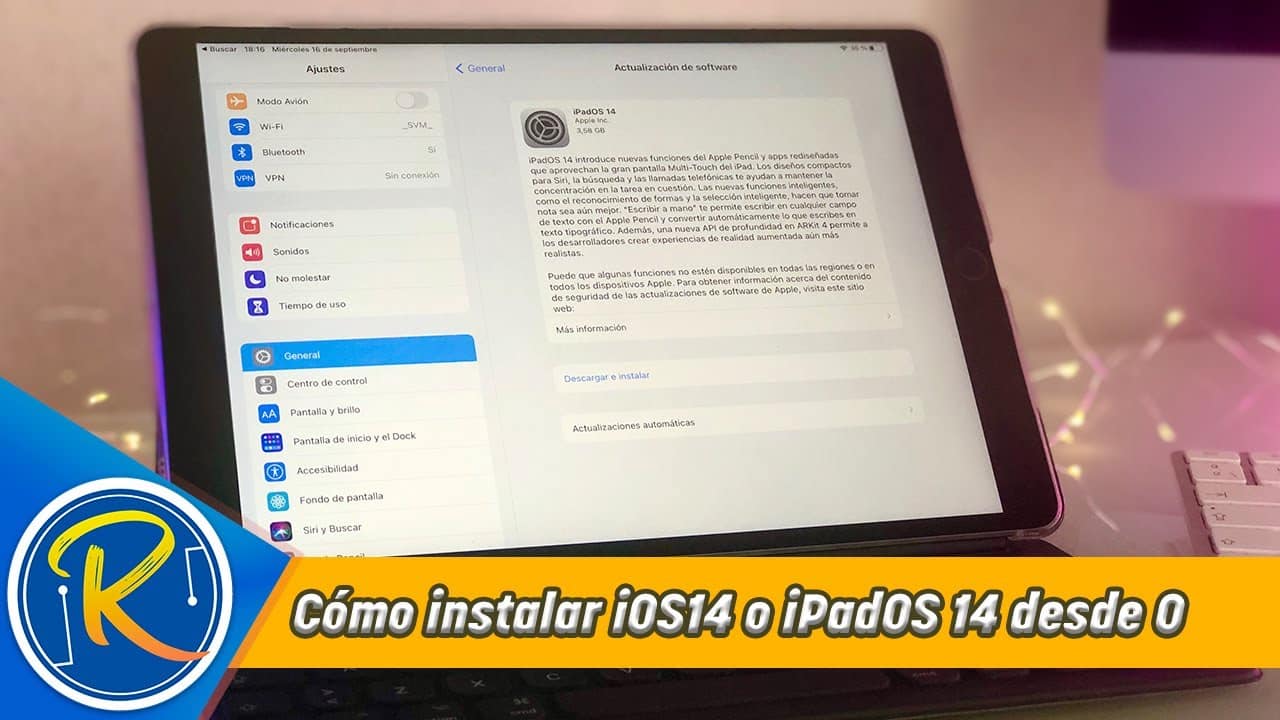 como instalar desde 0 iPadOS 14 o iOS 14