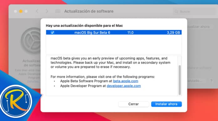Detalla actualización macOS Big Sur Developer Beta 6