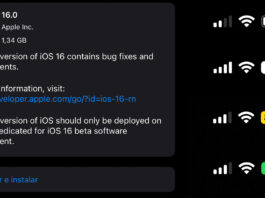 iOS16 Beta5 con visualización de porcentaje de carga