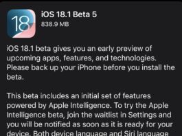 iOS 18.1 Beta 5 liberada a los desarrolladores